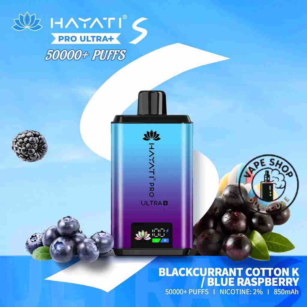 HAYATI 50K 20MG BLACKCURRANT COTTON K / BLUE RASPBERRY