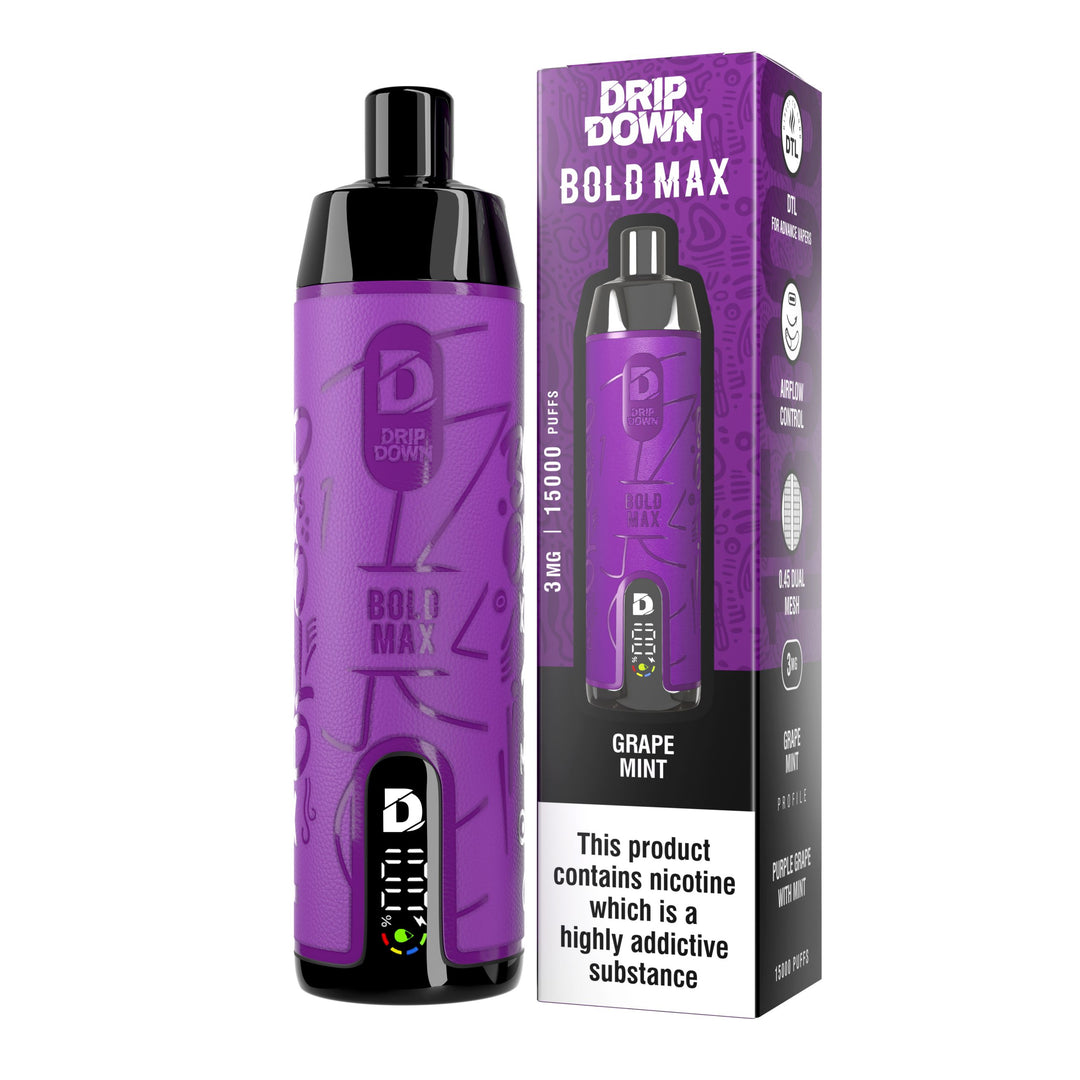 DRIPDOWN BOLD MAX 15K 3MG GRAPE MINT