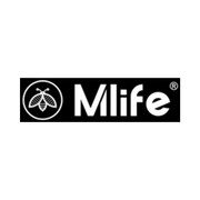 Mlife logo with a bee icon on a white background