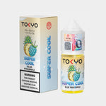 Load image into Gallery viewer, Tokyo Super Cool Blue Pineapple vape juice packaging on a white background
