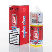 Coca-Cola ice vape juice packaging with red box and white bottle on a white background
