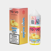 TOKYO Super Cool Pineapple Jam vape juice bottle and packaging on a white background