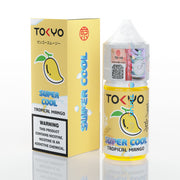 TOKYO Super Cool Tropical Mango vape juice packaging on a white background