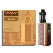 VOOPOO Drag 5 vaping device and packaging on a white background