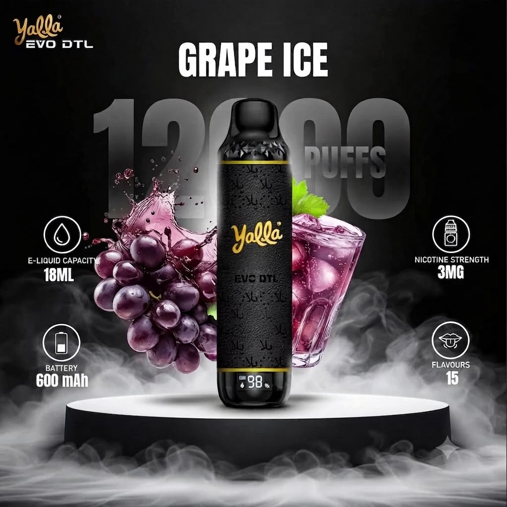 YALLA 12K 3MG GRAPE ICE